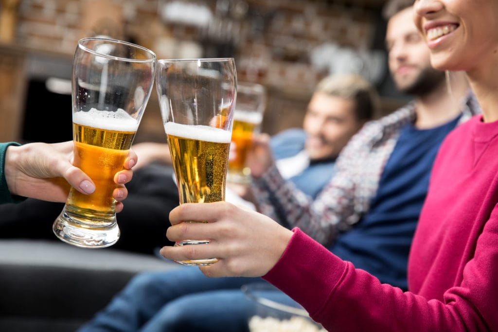 Friends drinking beer