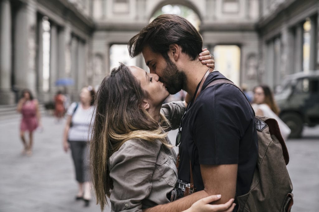 loving couple in Florence