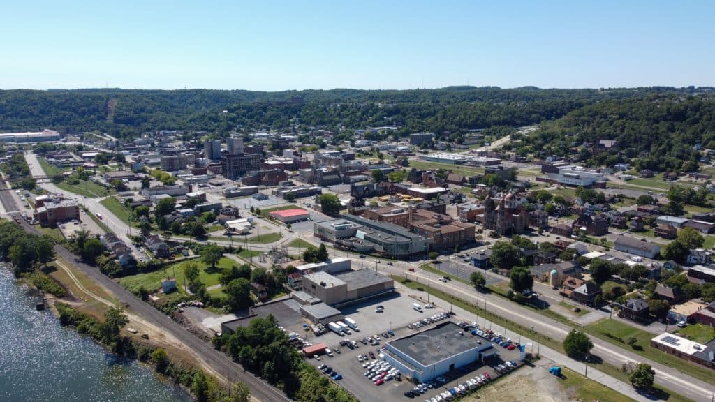 Aerial,view,of,downtown,steubenville,,ohio