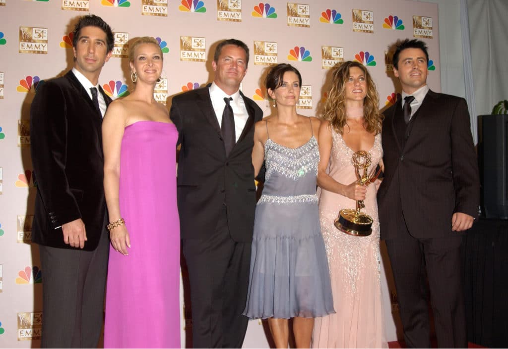 Friends Stars David Schwimmer (left) Lisa Kudrow Matthew Perry Courtney