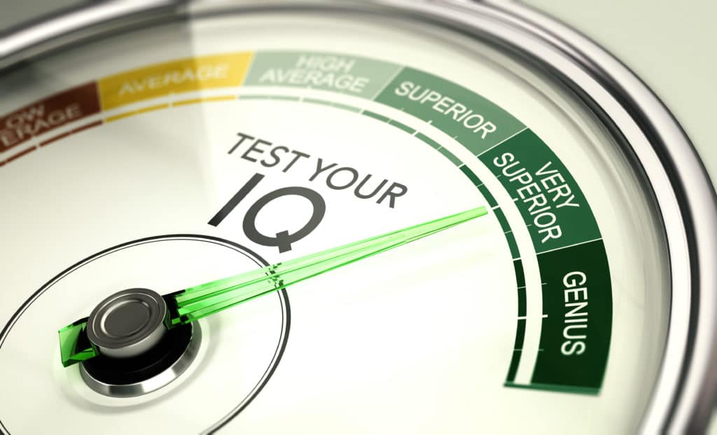 Concept Of Iq Testing Conceptual Gauge With Needle Pointing Very