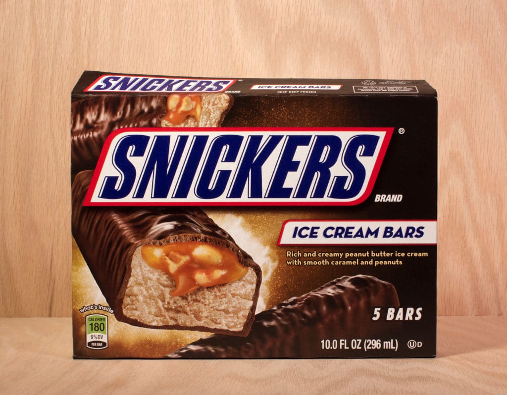 River Falls Wisconsin February 07 2015: A Box Of Snickers Brand Ice Cream