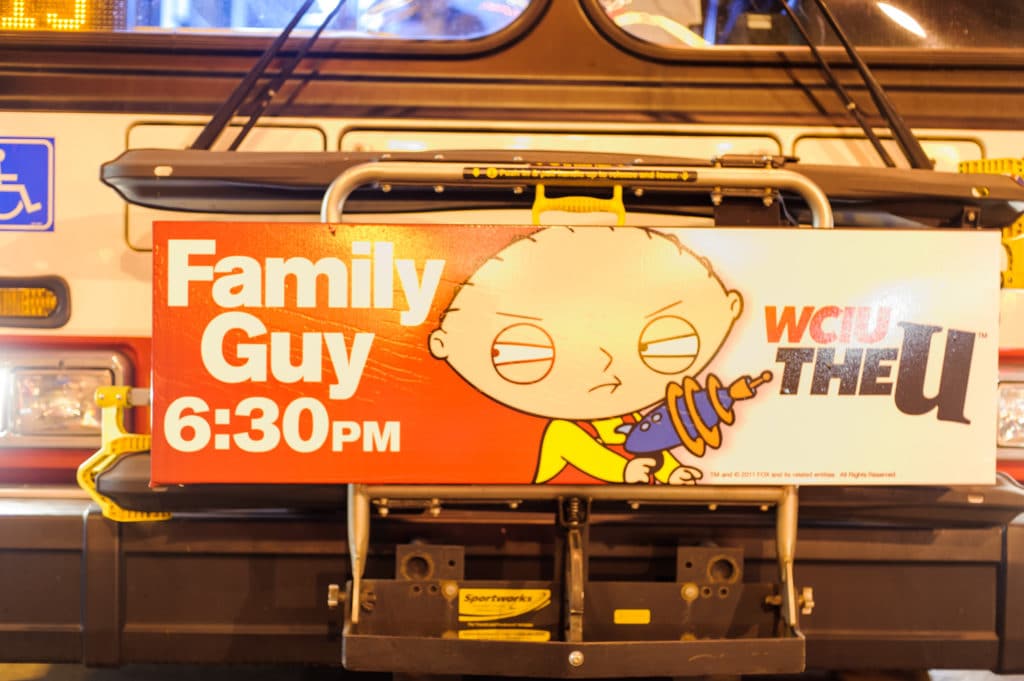 Chicago Usa October 04 2011: Family Guy Advertisement. Family