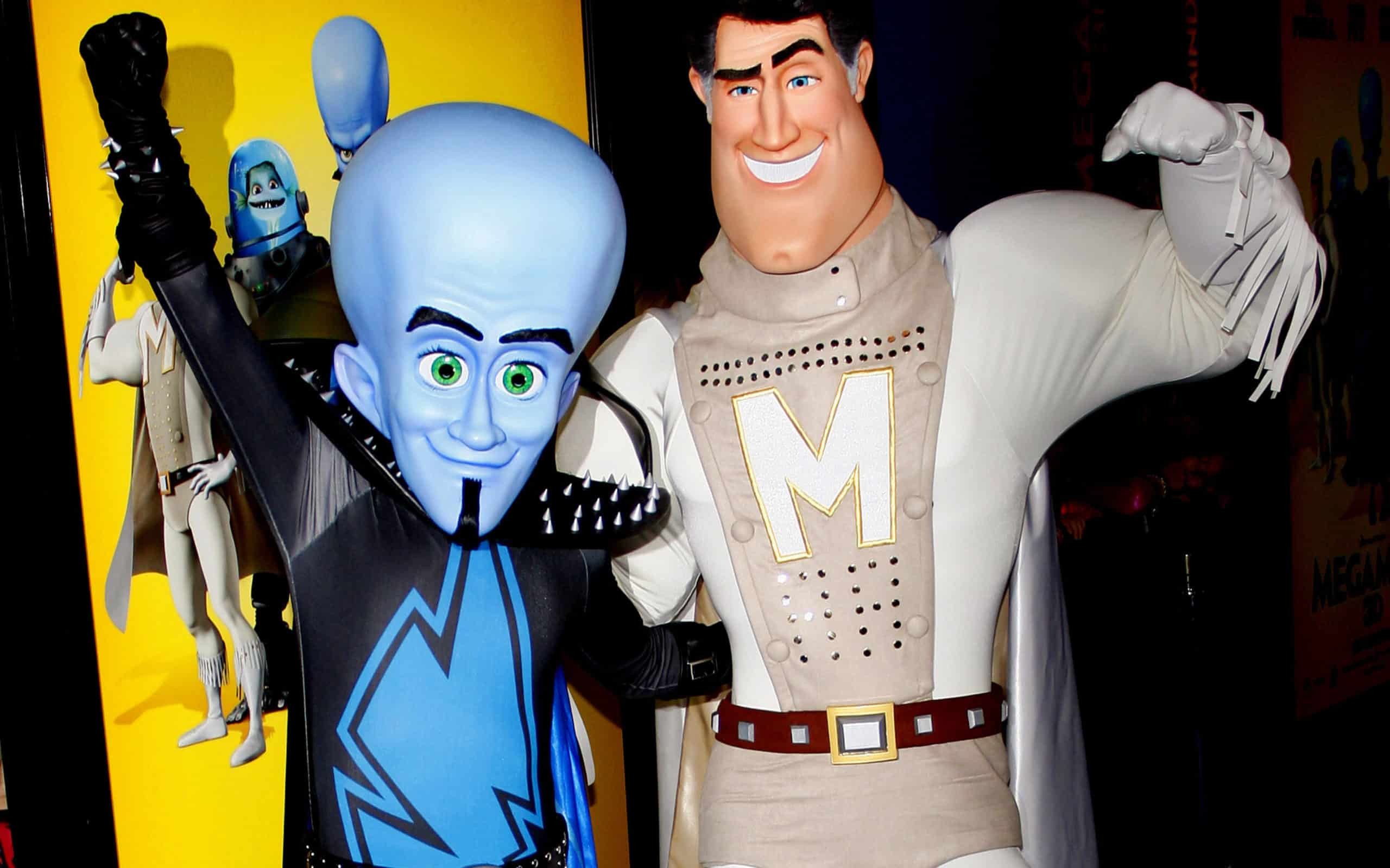 Megamind And Metro Man At The Los Angeles Premiere Of