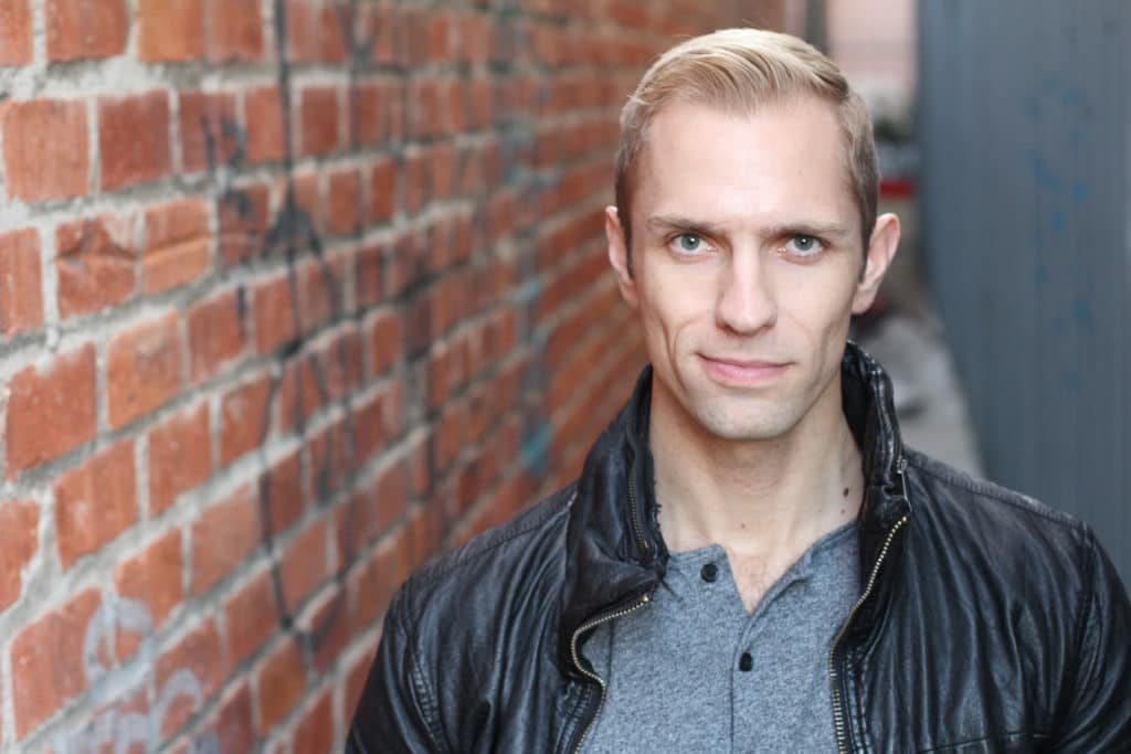 Handsome Blond Man Close Up With Copy Space