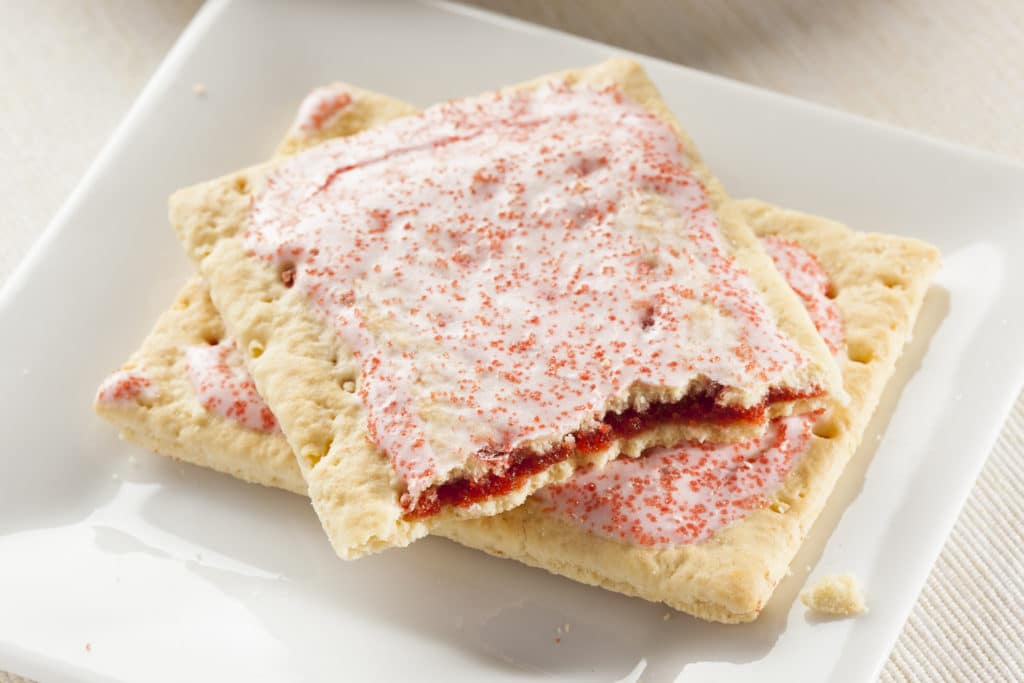 Hot Strawberry Toaster Pastry With Frosting And Sprinkles