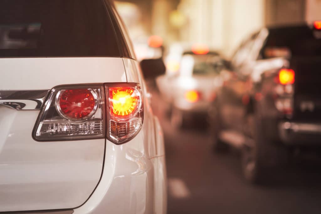 Rear Lamp Signals For Turn Of Car On Street