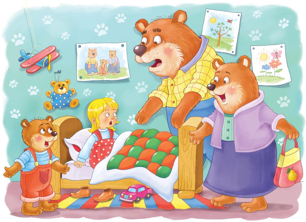 Goldilocks And The Three Bears.fairy Tale. One Picture From Series.