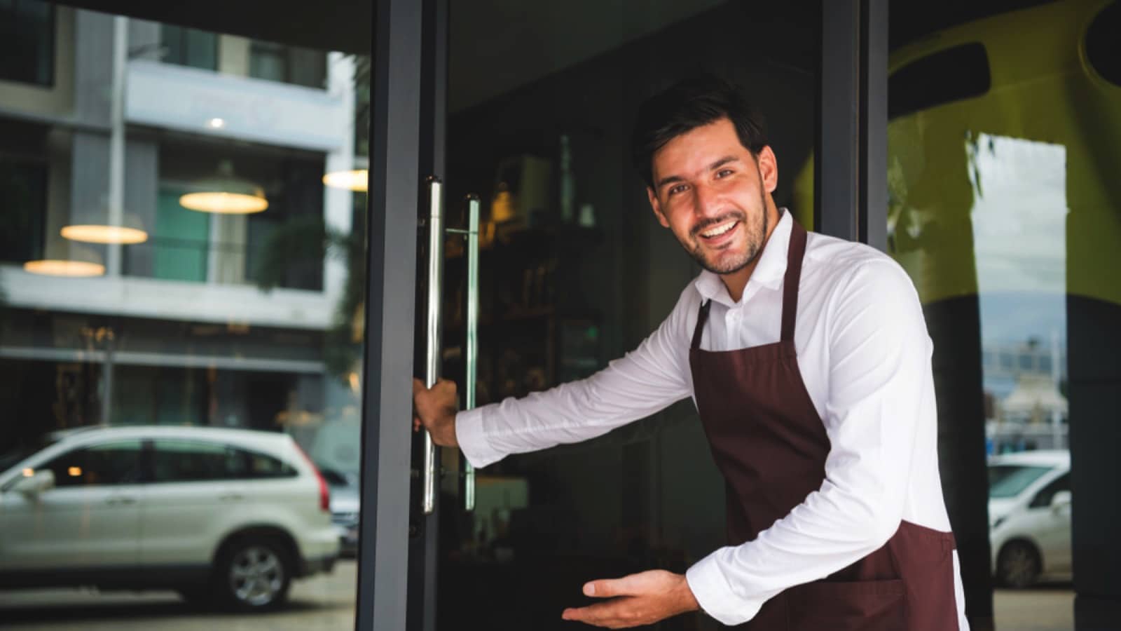 Man Holding The Door