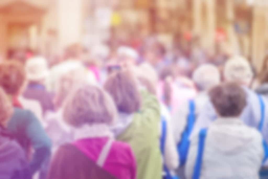 Blurred Crowd Of Senior People On Street Citizenship Concept With