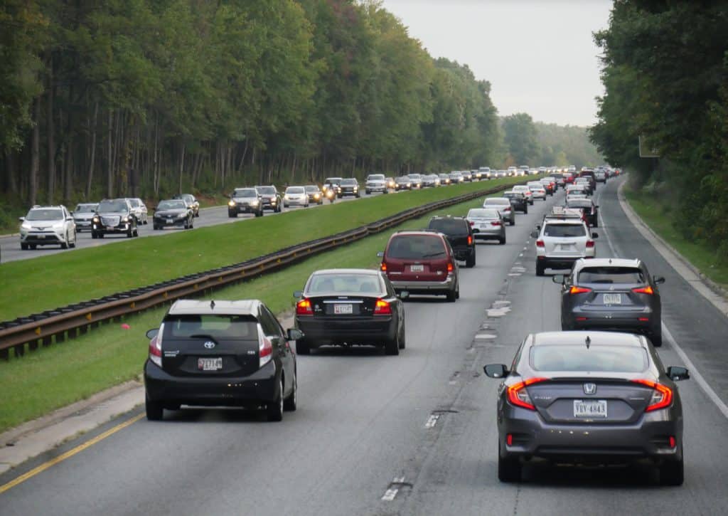 Baltimore Marylandseptember 2017: Heavy Early Morning Traffic In The Highway