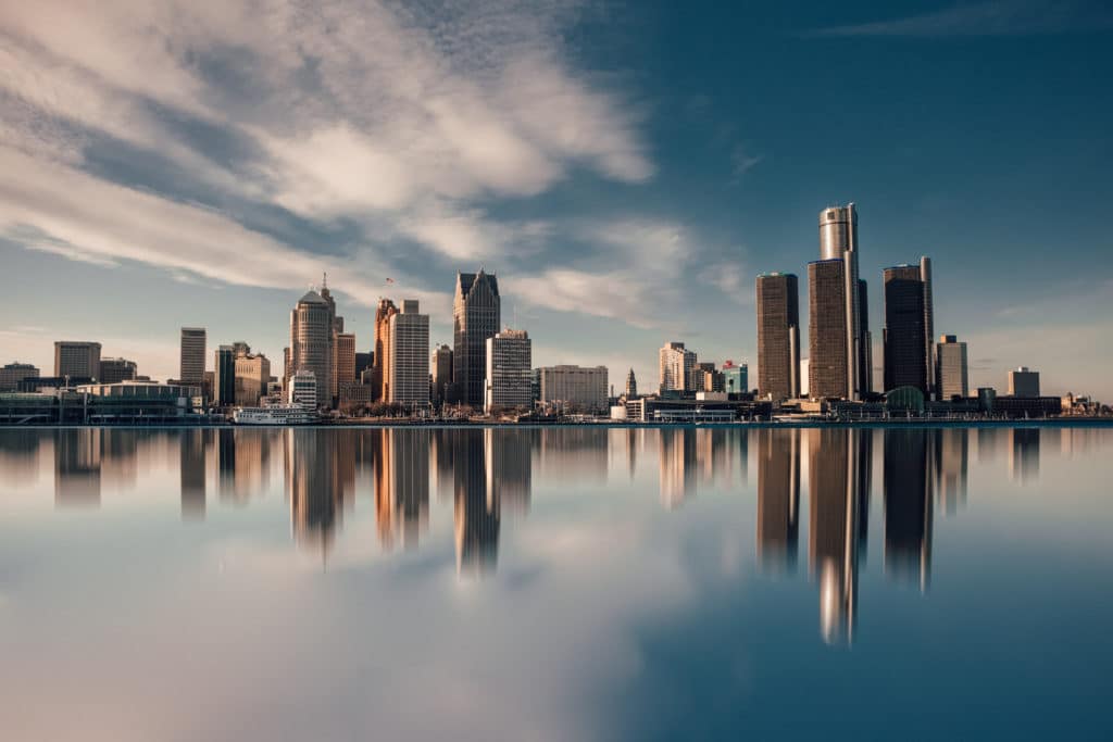 The Skyline Of Detroit Viewed From Ontario
