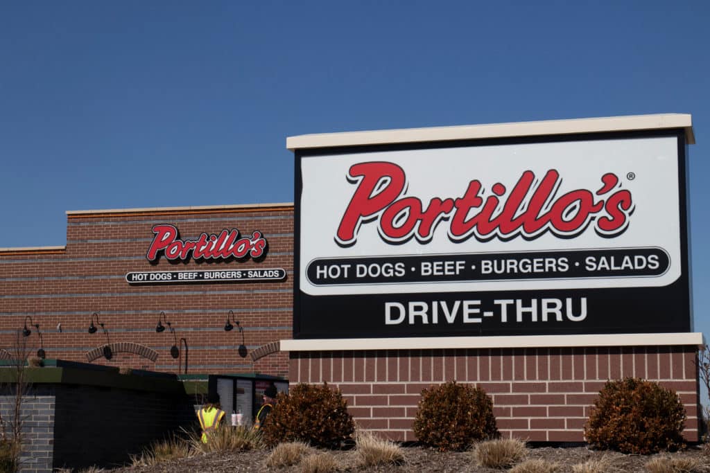 Avon Circa March 2020: Portillo's Restaurant Is A Fast
