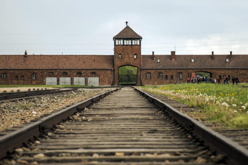 Rail Entrance To Concentration Camp At Auschwitz Birkenau Kz Poland