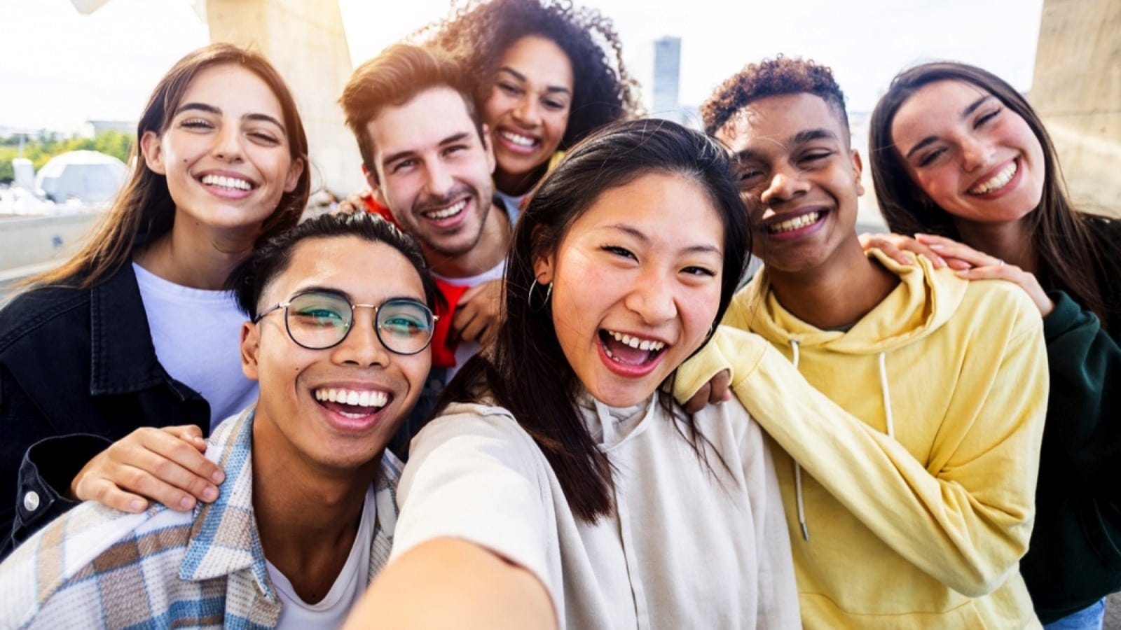 Friends Talking Selfie