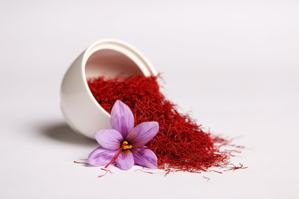 Saffron Flower And White Bowl